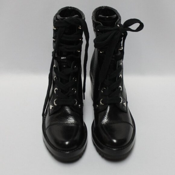 NWT Marc Fisher Black Leather Heeled Ankle Boots - Picture 3 of 16